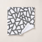 抽象芸術パターン – 白黒 バスタオルセット (ウォッシュタオル)