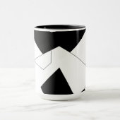 抽象芸術パターン – 白黒 マグカップ (中央)