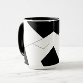 抽象芸術パターン – 白黒 マグカップ (正面左)