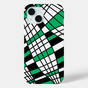 抽象芸術パターン – 緑 iPhone 15ケース
