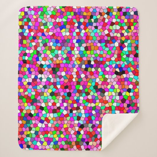 抽象芸術パターン、色付きモザイク壁紙、ジオメトリ シェルパブランケット (正面)