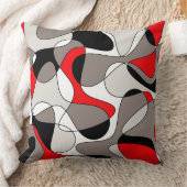 抽象芸術パターン – 赤と灰色。 クッション (ブランケット)