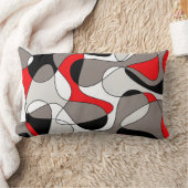 抽象芸術パターン – 赤と灰色。 ランバークッション (ブランケット)