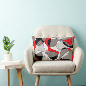 抽象芸術パターン – 赤と灰色。 ランバークッション (椅子)
