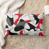 抽象芸術パターン – 赤、黒、白。 ランバークッション (ブランケット)