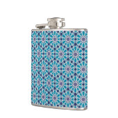 抽象芸術パターン（青と灰色） フラスク (左)