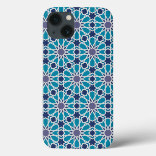 抽象芸術パターン(青と灰色) iPhone 13ケース
