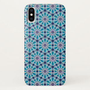 抽象芸術パターン（青と灰色） iPhone X ケース