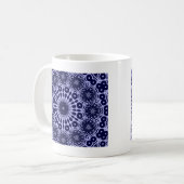 抽象芸術パターン(青と白) コーヒーマグカップ (正面左)