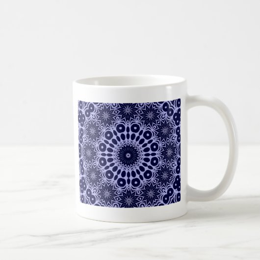 抽象芸術パターン(青と白) コーヒーマグカップ (右)