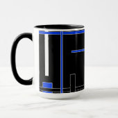 抽象芸術パターン – 青 マグカップ (左)