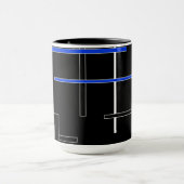 抽象芸術パターン – 青 マグカップ (中央)