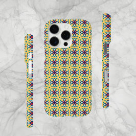 抽象芸術パターン、青、赤、ベージュ、iPhoneケース iPhone 16 Proケース