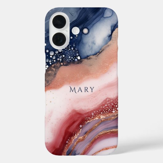 抽象芸術パターンiPhoneケース。名前をカスタムする。 Case-Mate iPhoneケース (裏面)