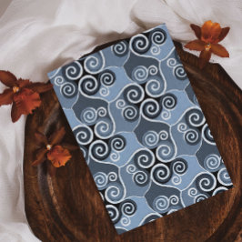 抽象芸術パター渦巻形のンデザインほこりっぽいブルーアート ポケットフォルダー