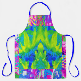 抽象芸術パッチワークひまわりガーデンコラージュ エプロン