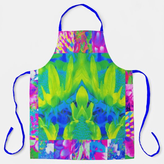 抽象芸術パッチワークひまわりガーデンコラージュ エプロン (正面)