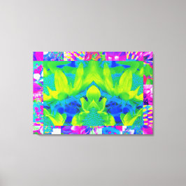 抽象芸術パッチワークひまわりガーデンコラージュ キャンバスプリント