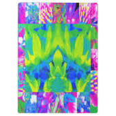 抽象芸術パッチワークひまわりガーデンコラージュ クリップボード (裏面)