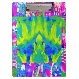 抽象芸術パッチワークひまわりガーデンコラージュ クリップボード
