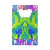 抽象芸術パッチワークひまわりガーデンコラージュ クレジットカード栓抜き (裏面)