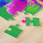 抽象芸術パッチワークひまわりガーデンコラージュ ジグソーパズル (側面)