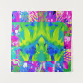 抽象芸術パッチワークひまわりガーデンコラージュ タペストリー (正面)