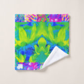 抽象芸術パッチワークひまわりガーデンコラージュ バスタオルセット (ウォッシュタオル)