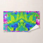 抽象芸術パッチワークひまわりガーデンコラージュ バスタオルセット (ハンドタオル)