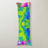 抽象芸術パッチワークひまわりガーデンコラージュ ボディピロー (正面縦)