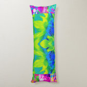 抽象芸術パッチワークひまわりガーデンコラージュ ボディピロー (裏面 (縦))