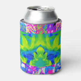 抽象芸術パッチワークひまわりガーデンコラージュ 缶クーラー