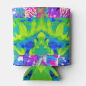 抽象芸術パッチワークひまわりガーデンコラージュ 缶クーラー (裏面)