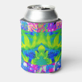 抽象芸術パッチワークひまわりガーデンコラージュ 缶クーラー (缶裏面)