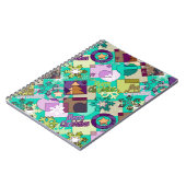 抽象芸術パッチワーククリスマスデザイン新年のシンボル ノートブック (左側)