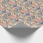 抽象芸術パッチワーク:幾何学的フローラクリーム。 ラッピングペーパー (角)