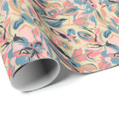 抽象芸術パッチワーク:幾何学的フローラクリーム。 ラッピングペーパー (ロールコーナー)