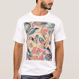 抽象芸術パッチワーク:幾何学的フローラクリーム。 Tシャツ