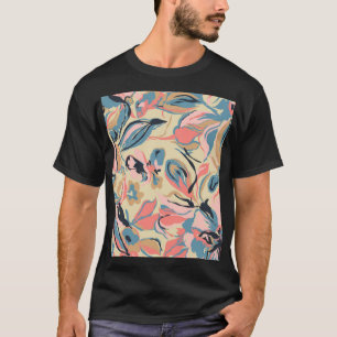 抽象芸術パッチワーク:幾何学的フローラクリーム。 Tシャツ