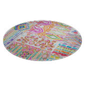 抽象芸術パッチワーク、水色絞り染めパターン。 カッティングボード (角)