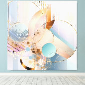 抽象芸術パモダンステル幾何学 キャンバスプリント (インサイチュ (ウッドフロア))