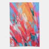 抽象芸術パレットのアクリルアートワーク | キッチンタオル (縦)