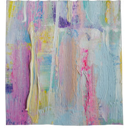抽象芸術パレッ絵を描トナイフのシャワーカーテン4 シャワーカーテン