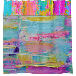 抽象芸術パレッ絵画トナイフのシャワーカーテン シャワーカーテン