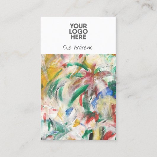 抽象芸術パーソナライズされたアーティスト独自のロゴを追加 名刺 (正面)