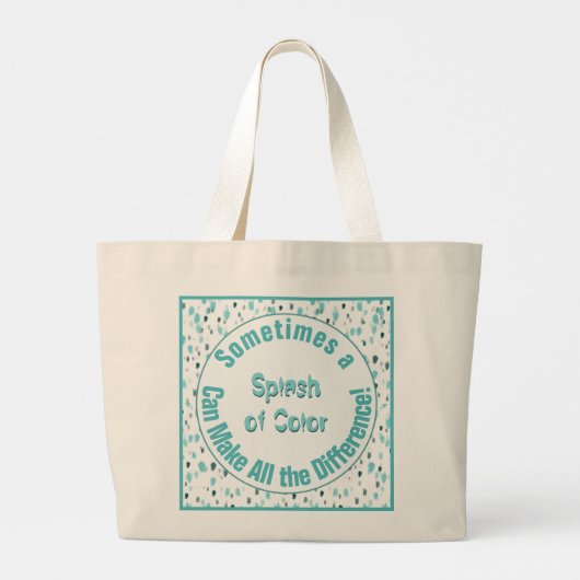 抽象芸術パーソナライズされたアートスプラッシュのカラー引用文 ラージトートバッグ (裏面)