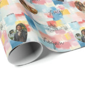 抽象芸術パーソナライズされたアート（写真と名前） ラッピングペーパー (ロールコーナー)