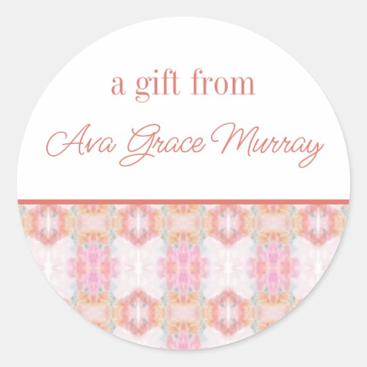 抽象芸術パーソナライズされたギフトシール ラウンドシール (正面)
