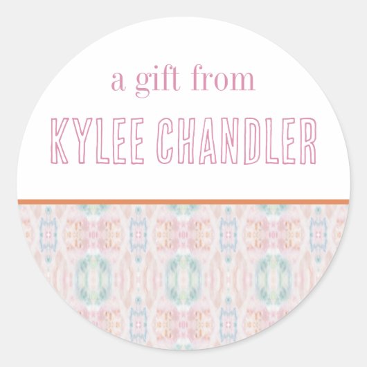 抽象芸術パーソナライズされたギフトシール ラウンドシール (正面)