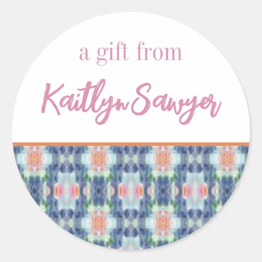 抽象芸術パーソナライズされたギフトシール ラウンドシール (正面)